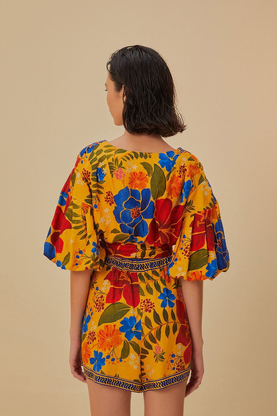 Yellow Floral Yard Lenzing™ Ecovero™ Euroflax™ Shorts