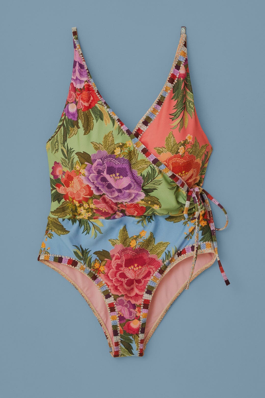 Flower Scarves One Piece Swimsuit