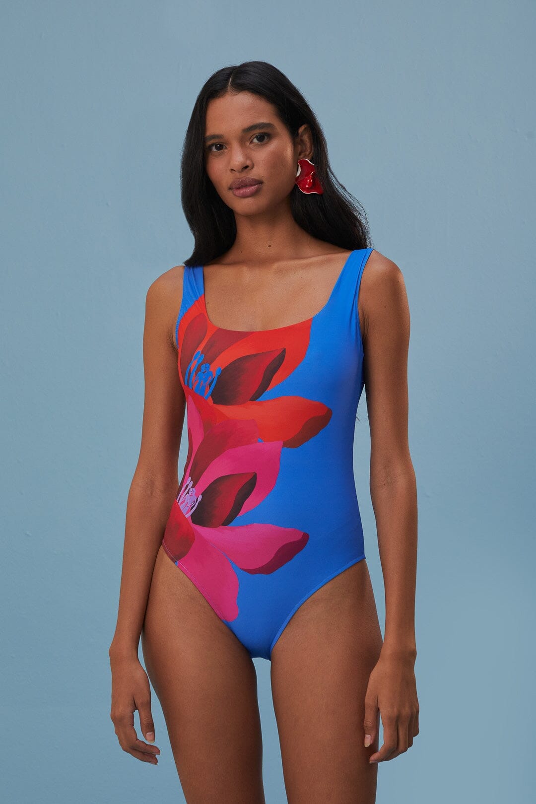 Watercolor Floral One Piece Swimsuit