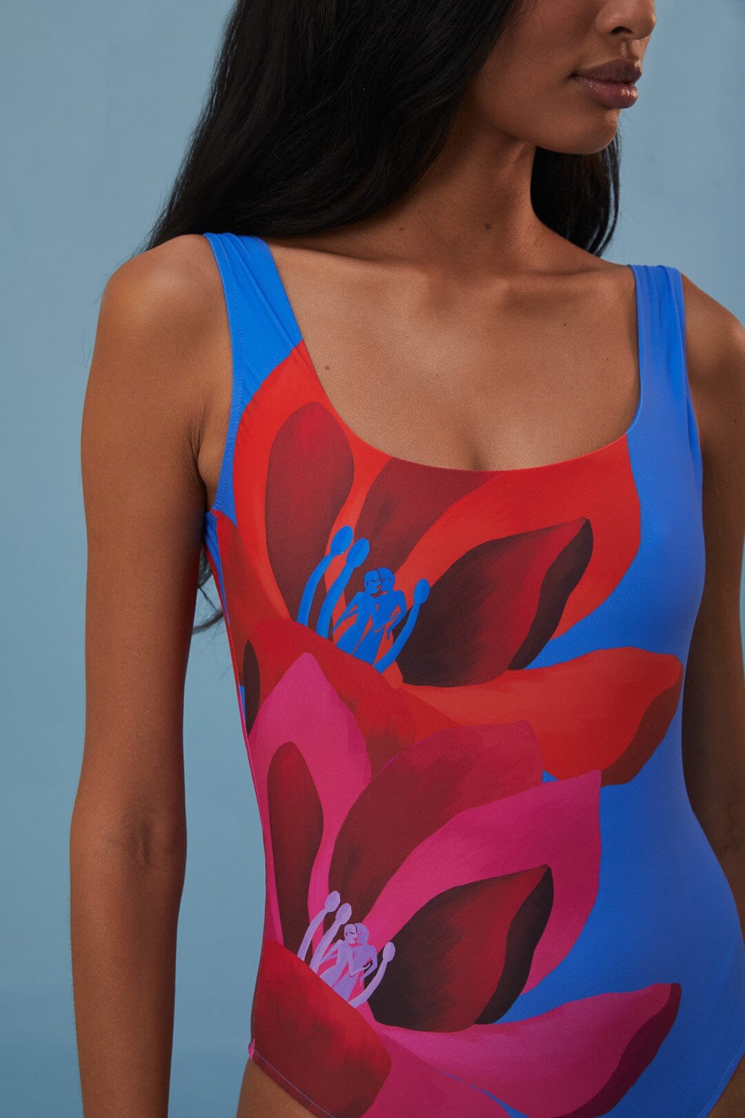 Watercolor Floral One Piece Swimsuit
