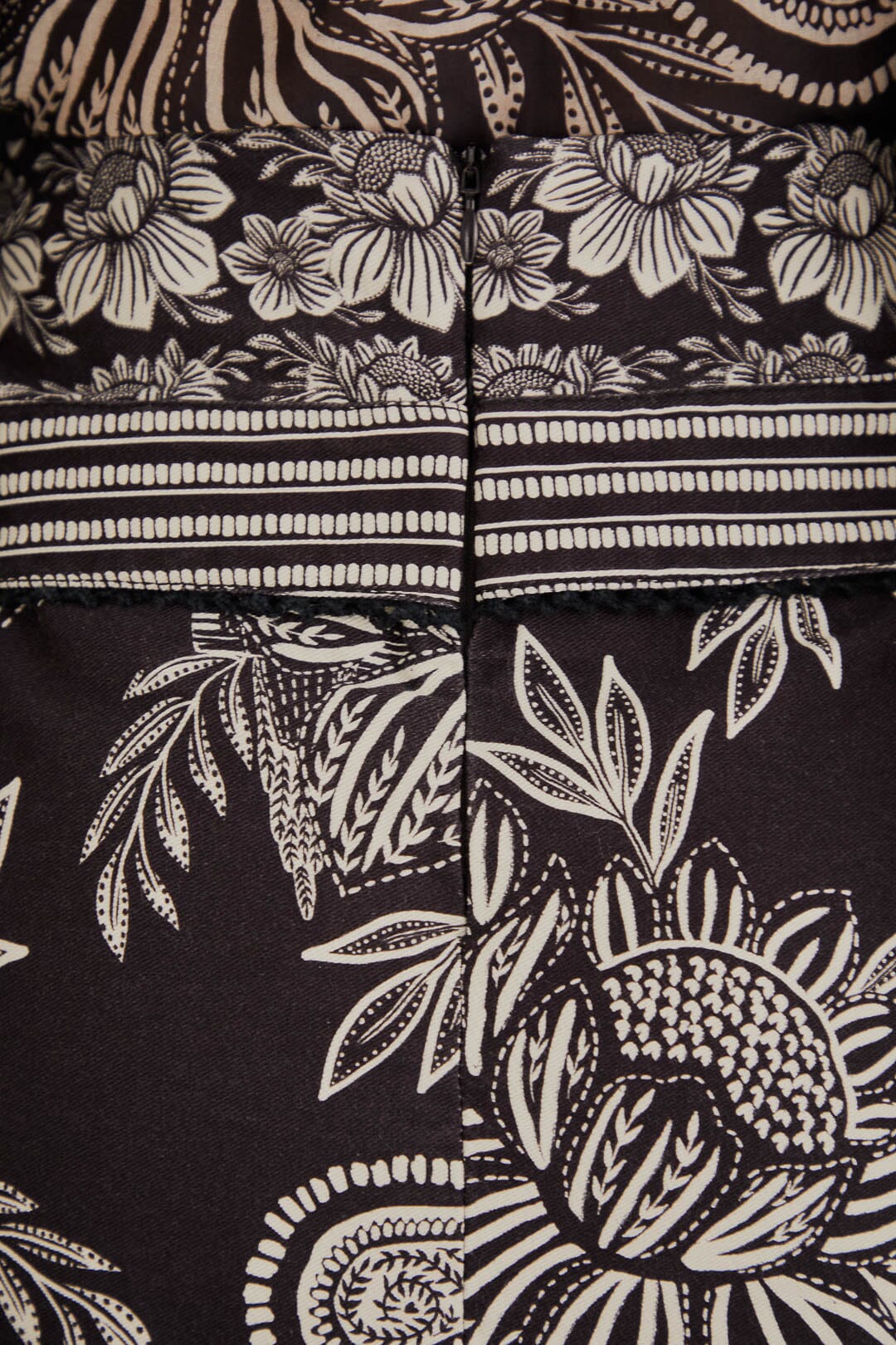 Black Paisley Bloom Mini Skirt