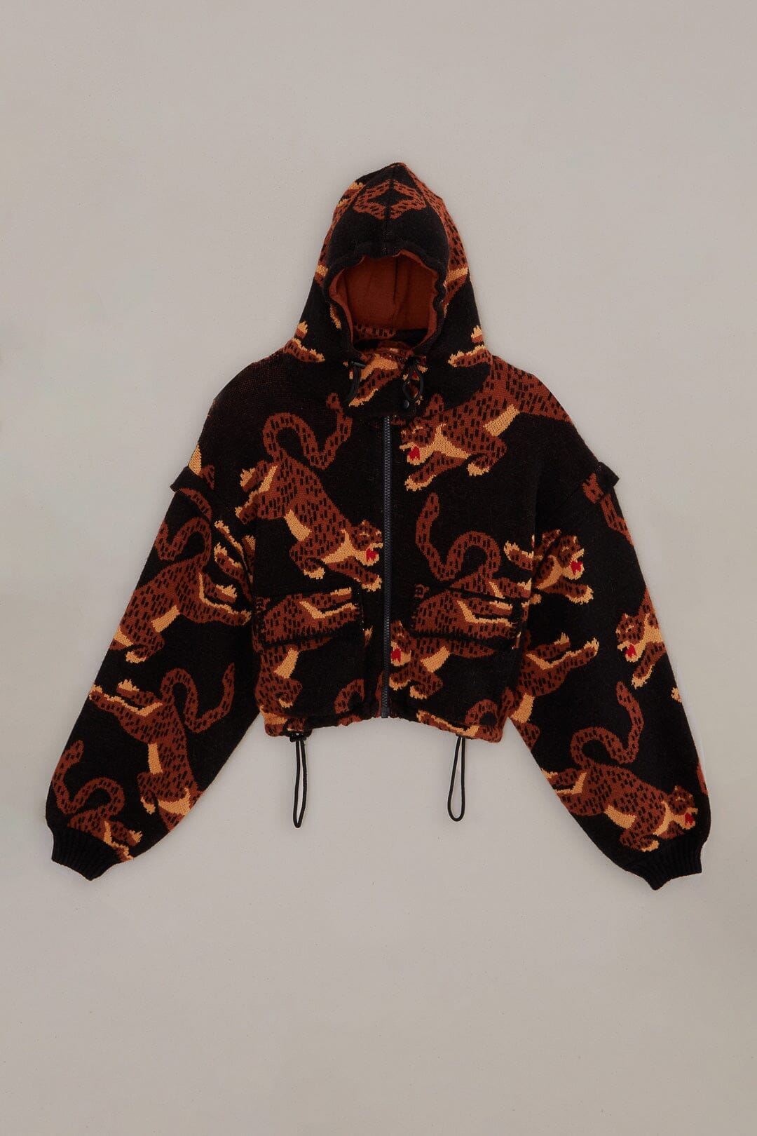 Black Leopards Knit Jacket