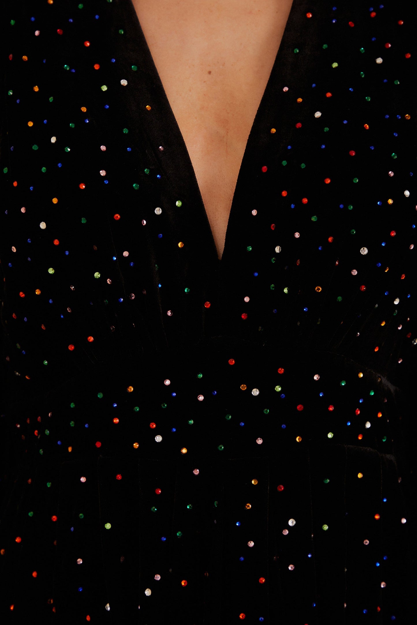 Black Velvet Short Sleeve Midi Dress