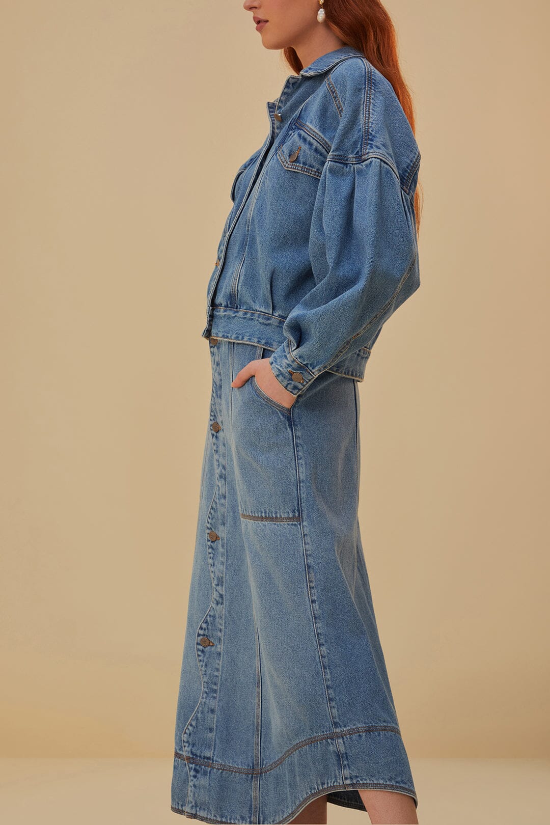 Denim Wave Skirt