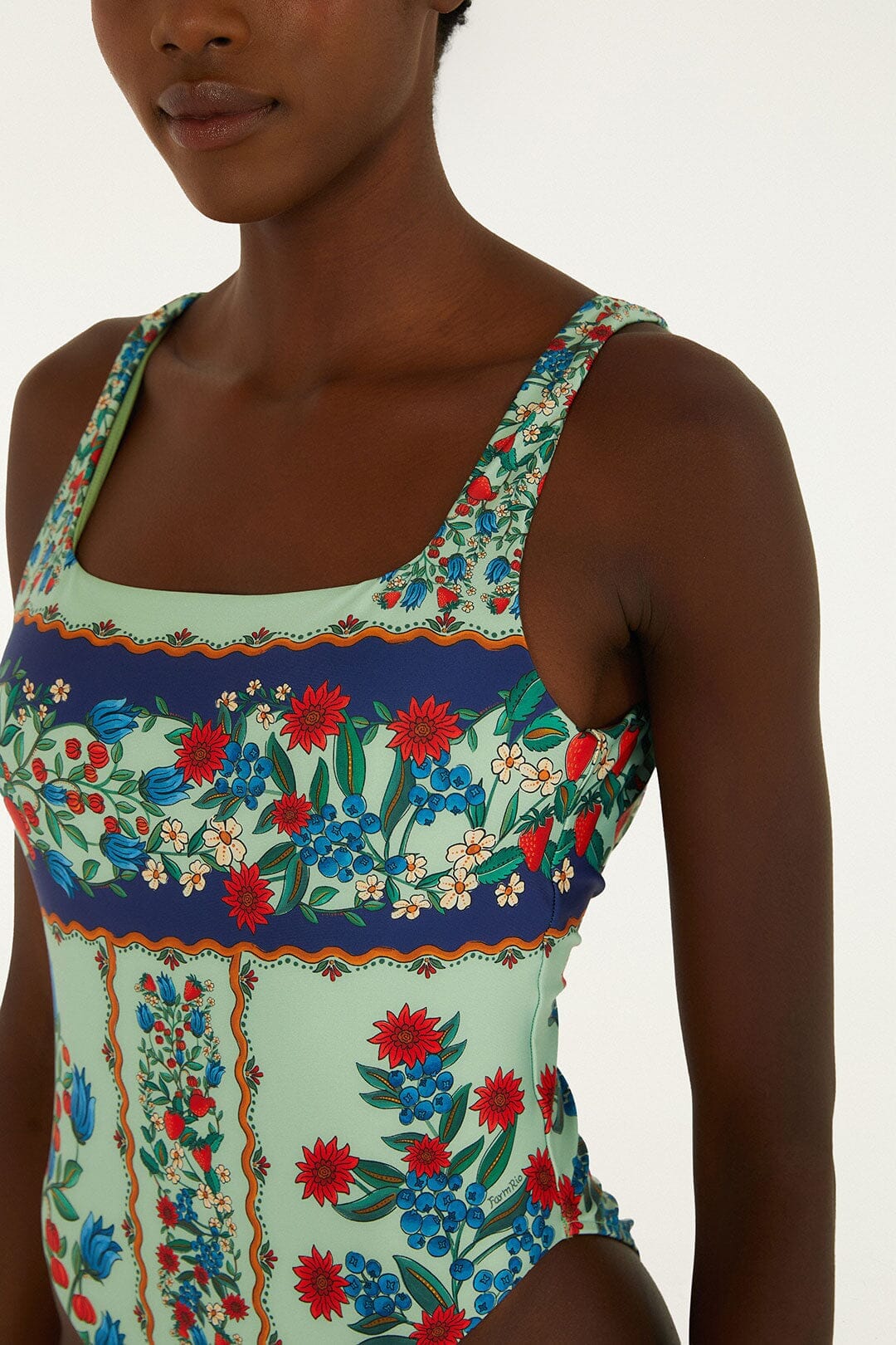 Faded Green Fruit Beauty One Piece