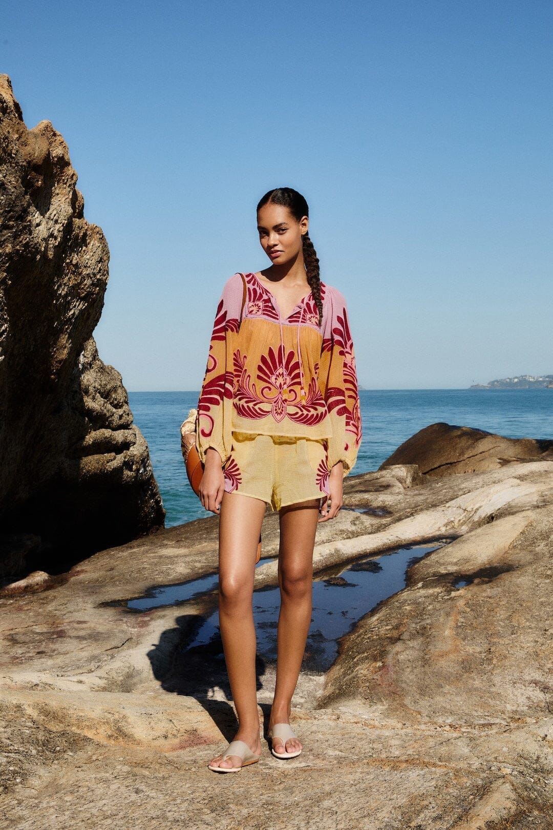 Soft Yellow Arabesc Shorts