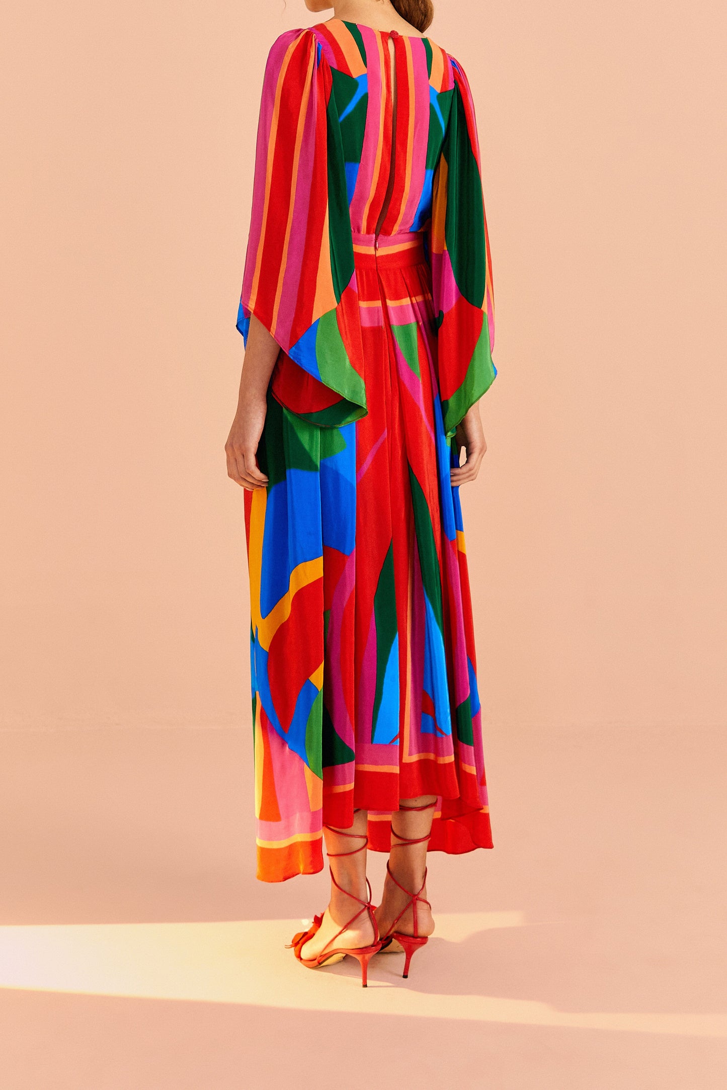 farm rio pink leaves midi dress Leaves Midi Dress