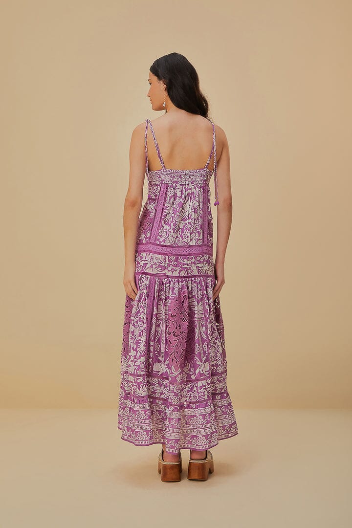 Lilac Sweet Garden Sleeveless Maxi Dress