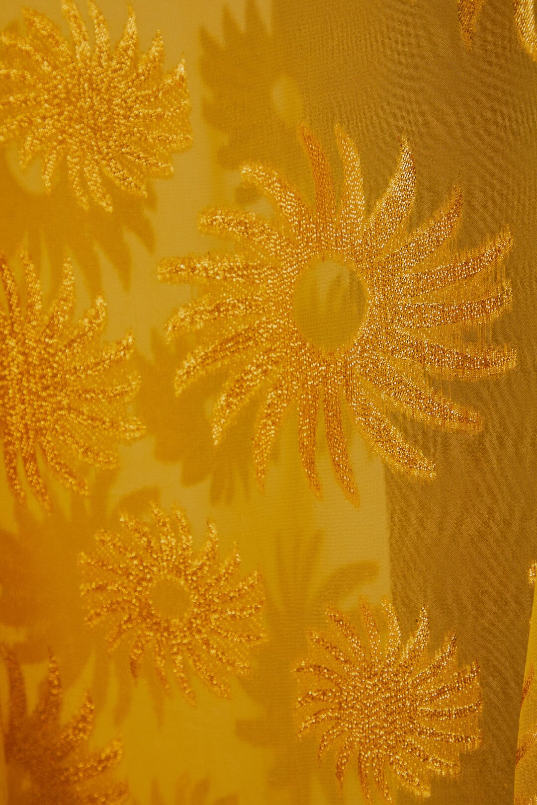 Yellow Gold Sun Jacquard Maxi Dress