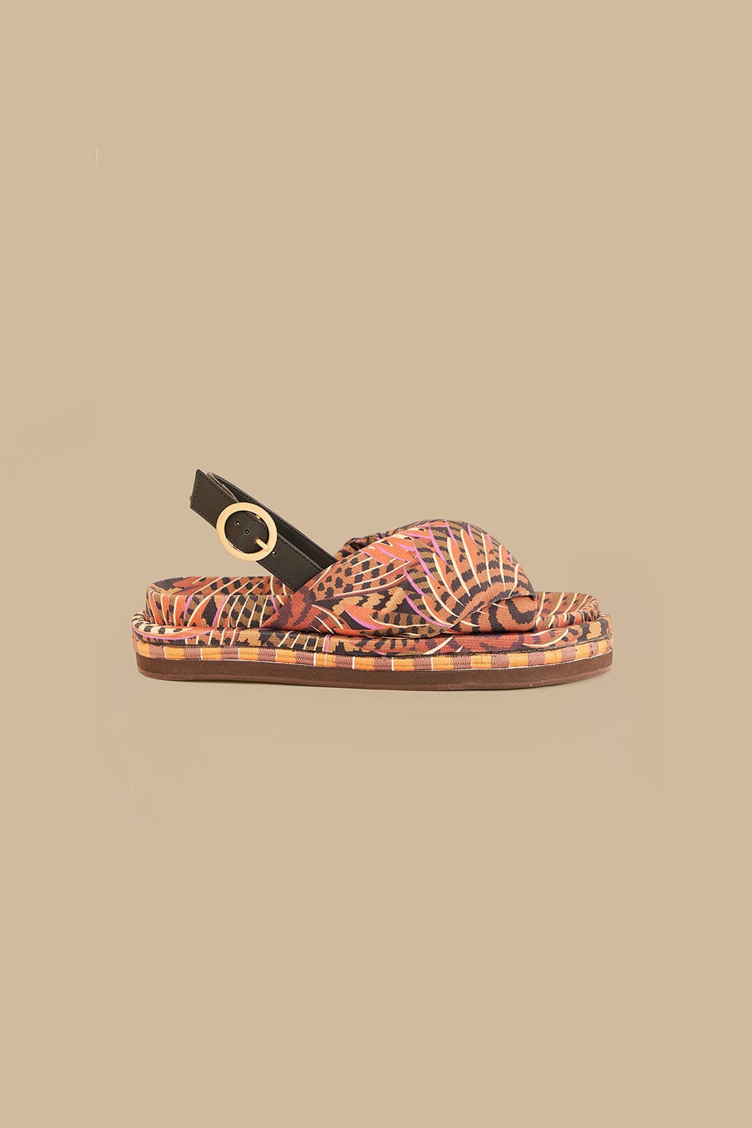 Caramel Macawmouflage Puffy Flat Sandal