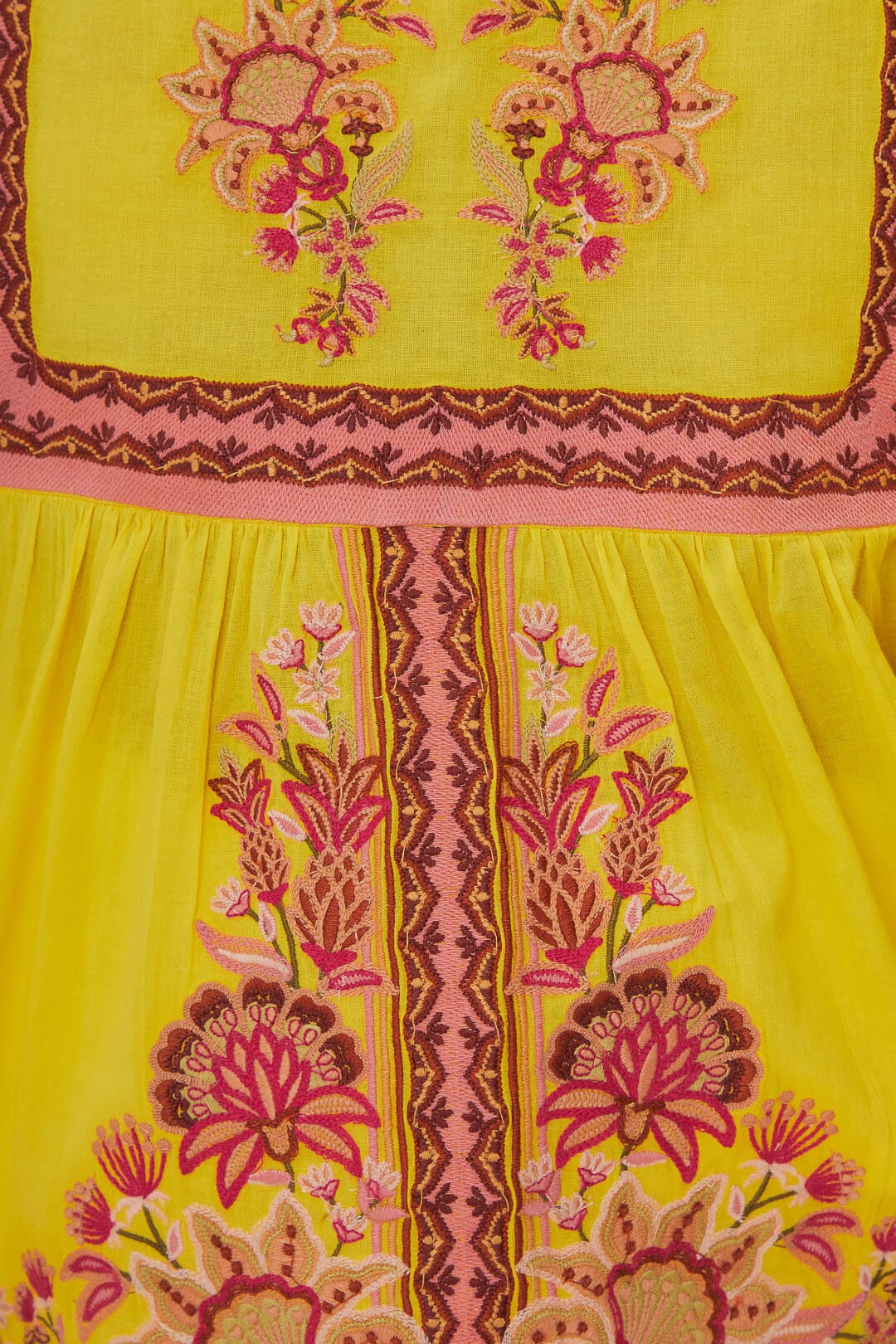 Yellow Garden Tapestry Embroidered Blouse