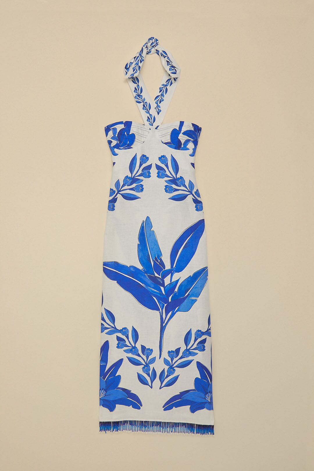 Off-White Blue Yard Sleeveless Maxi Dress