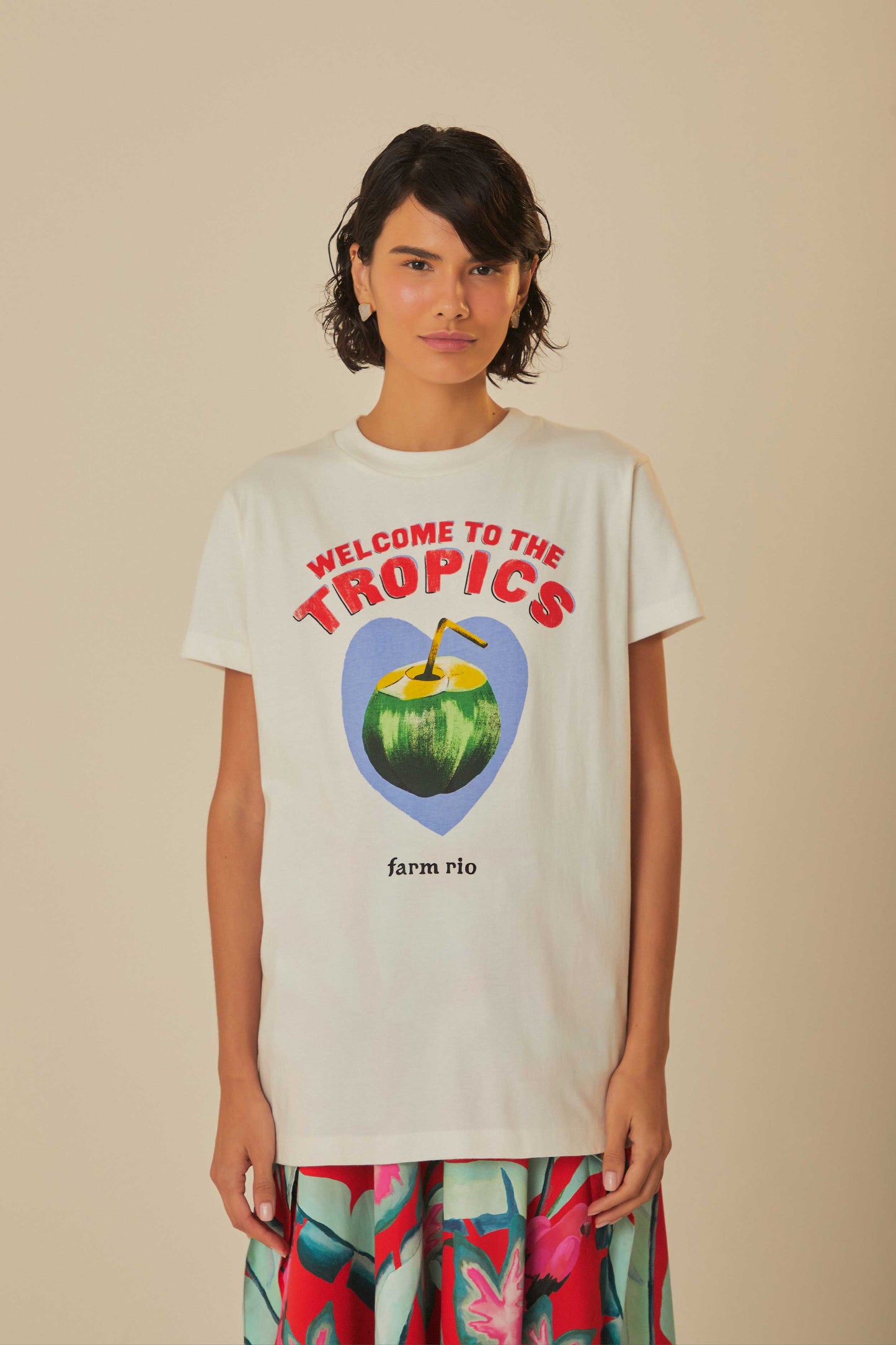 White Welcome To The Tropics Organic Cotton T-Shirt