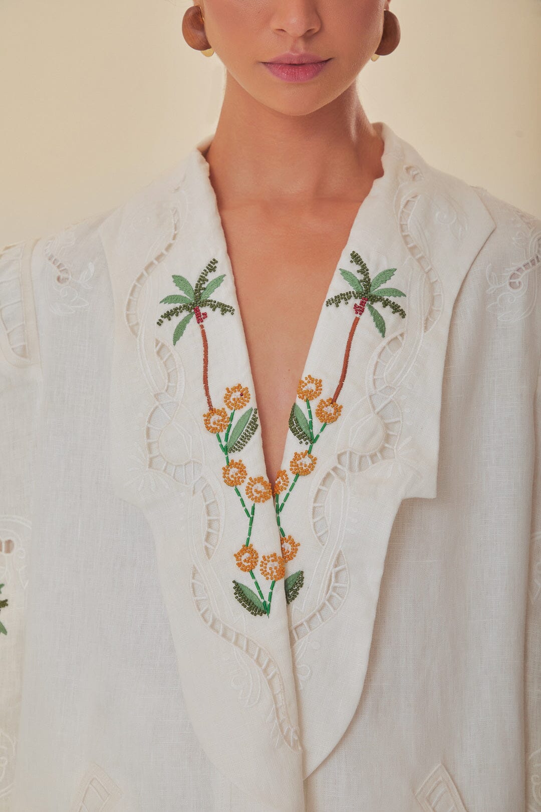 Off-White Coconut Tree Richelieu Euroflax™ Premium Linen Blazer