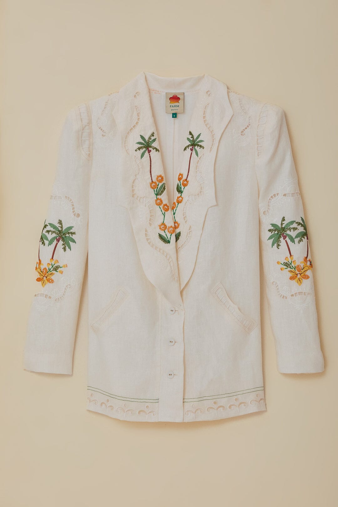 Off-White Coconut Tree Richelieu Euroflax™ Premium Linen Blazer