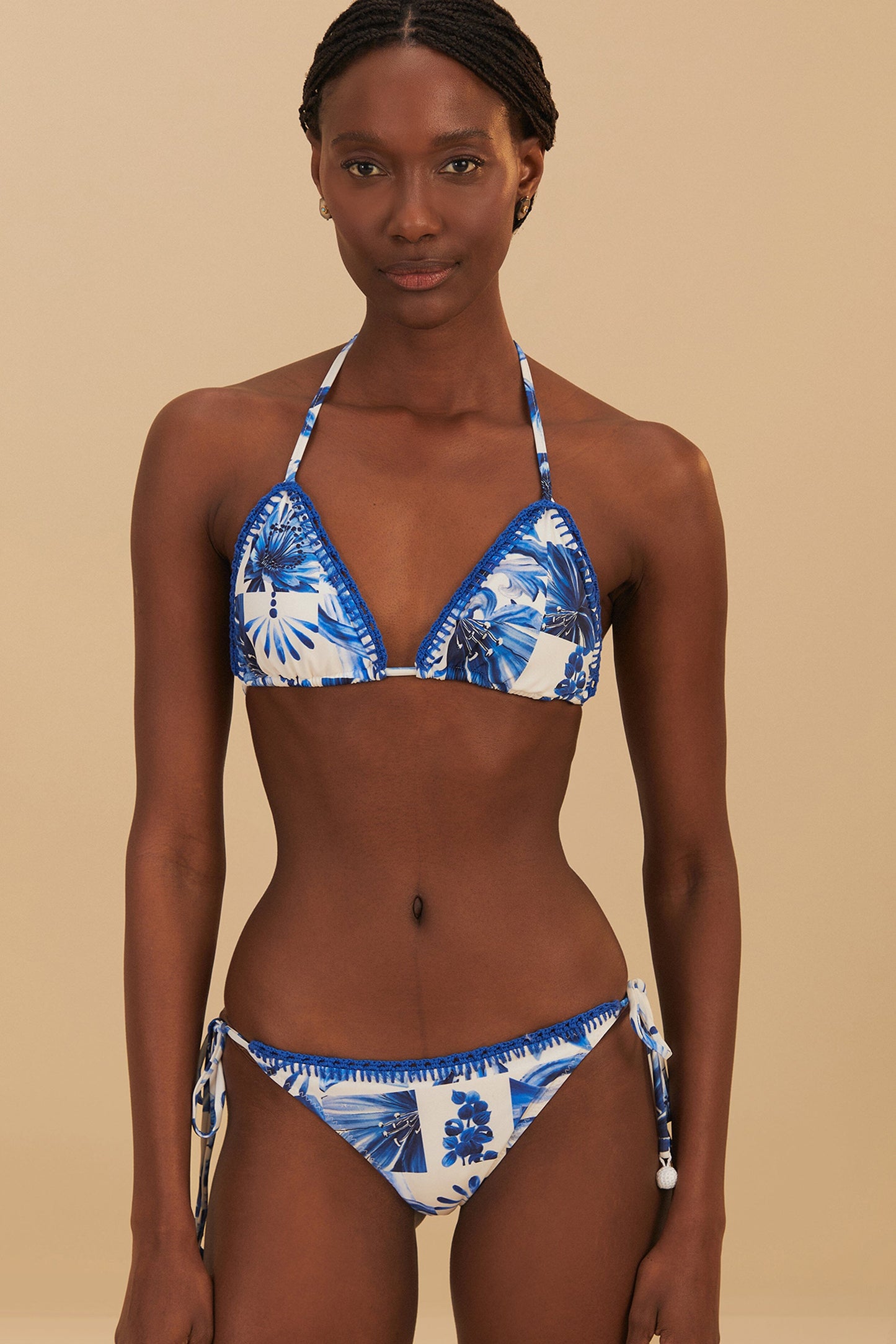 GARDEN TILES TRIANGLE BIKINI TOP