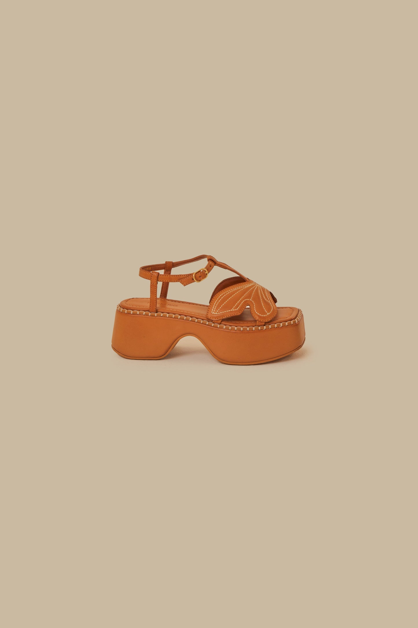 Caramel Butterfly Flatform Sandal