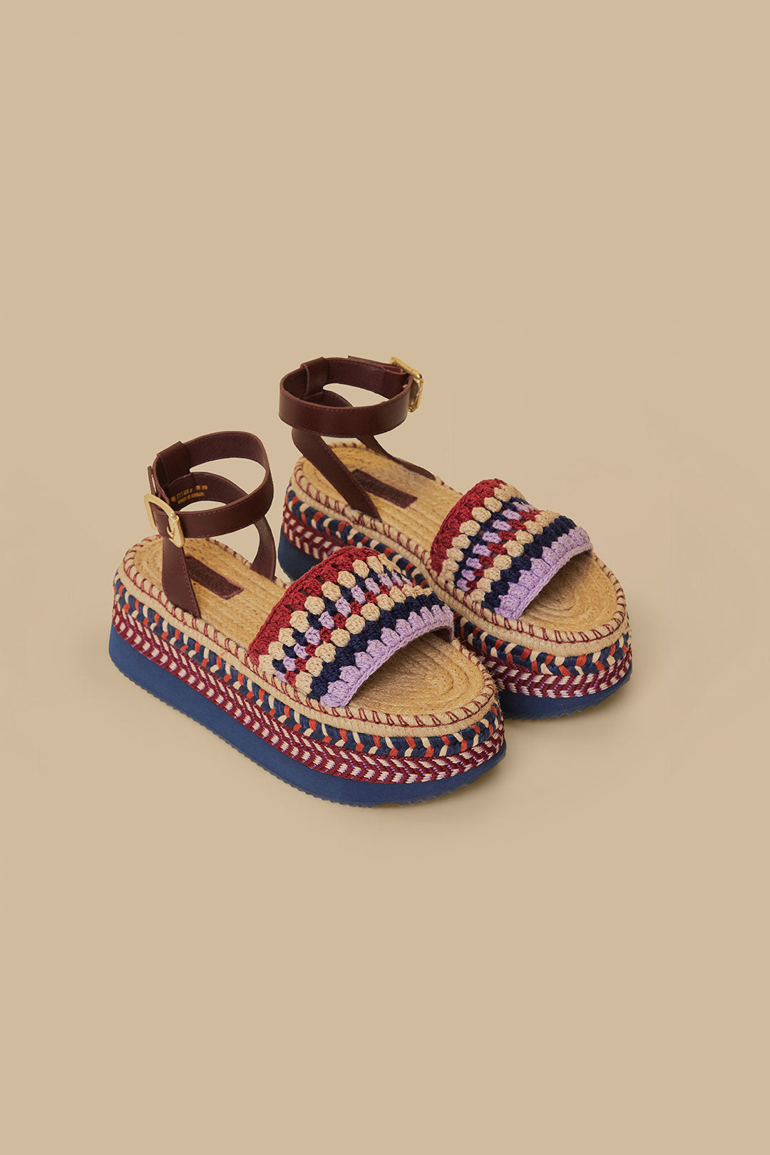 Marsala Crochet Espadrille Flatform