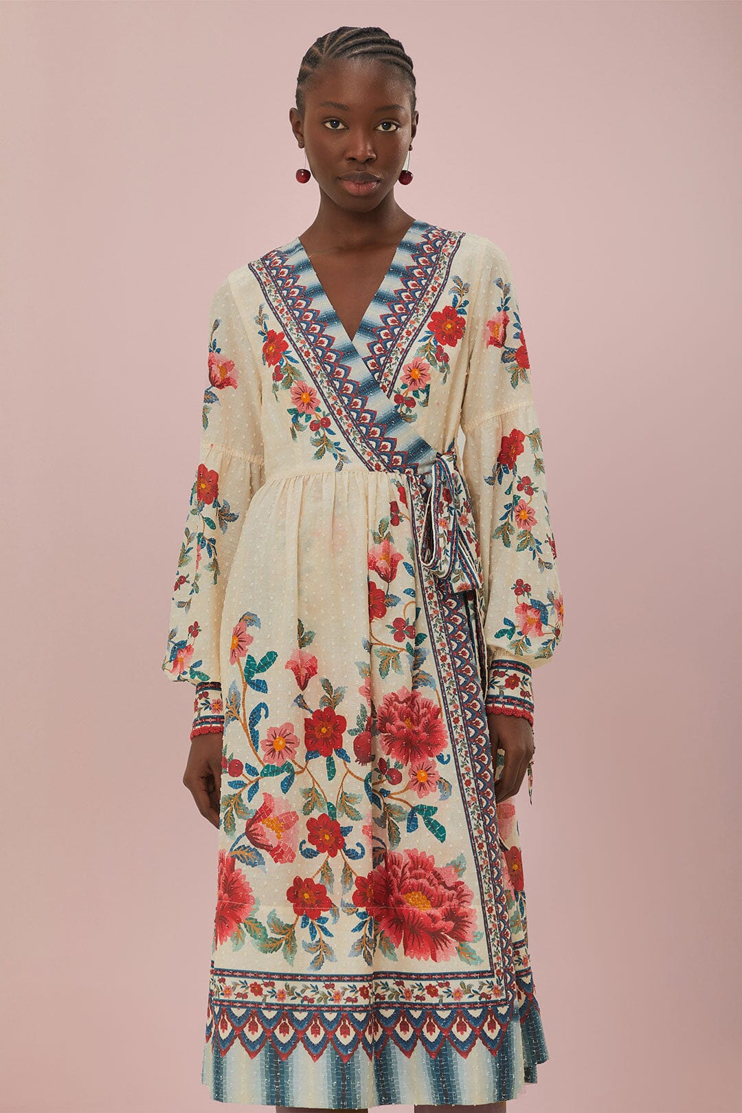 MOSAIC GARDEN SAND MIDI DRESS