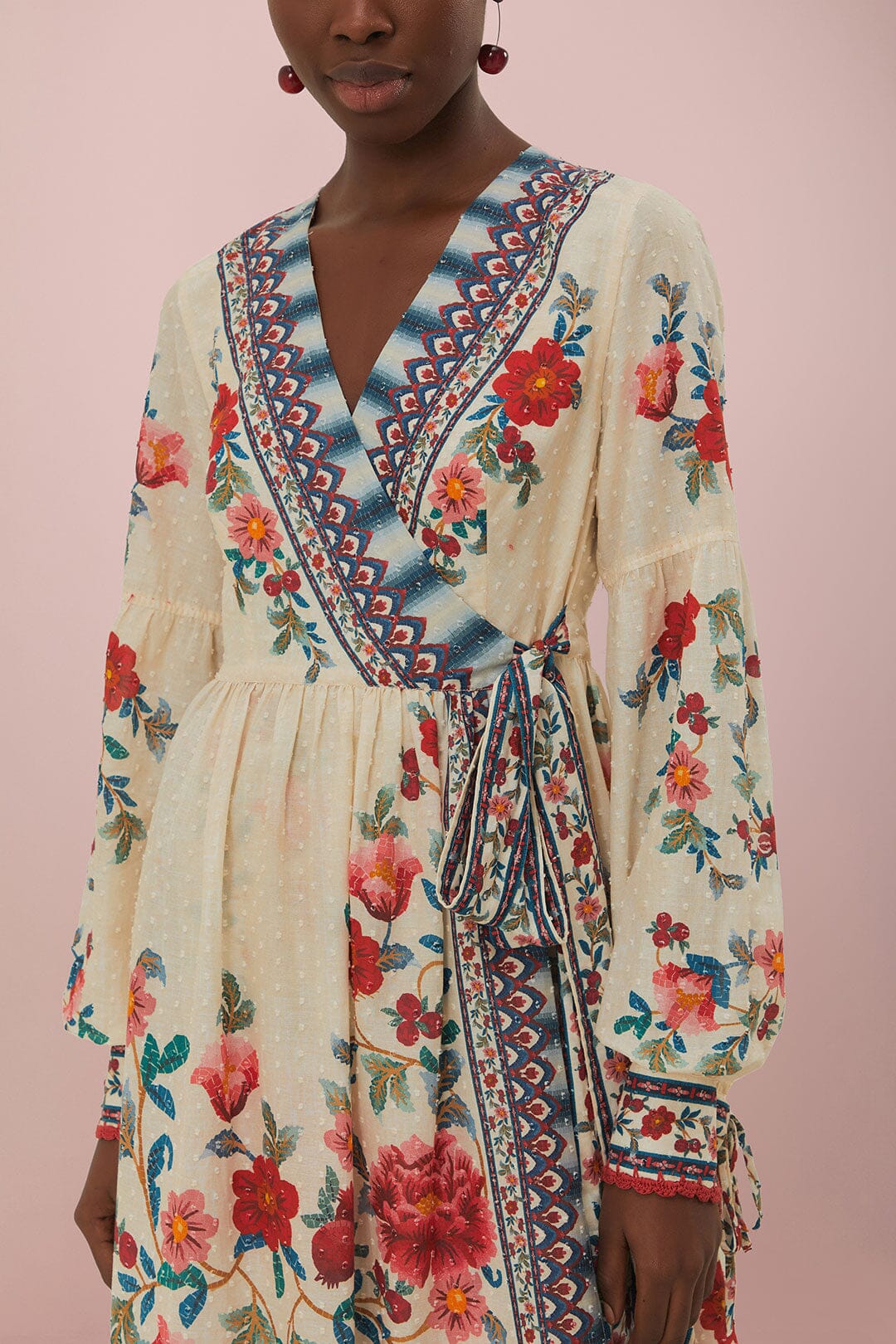 MOSAIC GARDEN SAND MIDI DRESS
