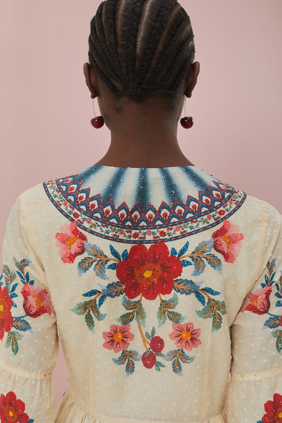 MOSAIC GARDEN SAND MIDI DRESS