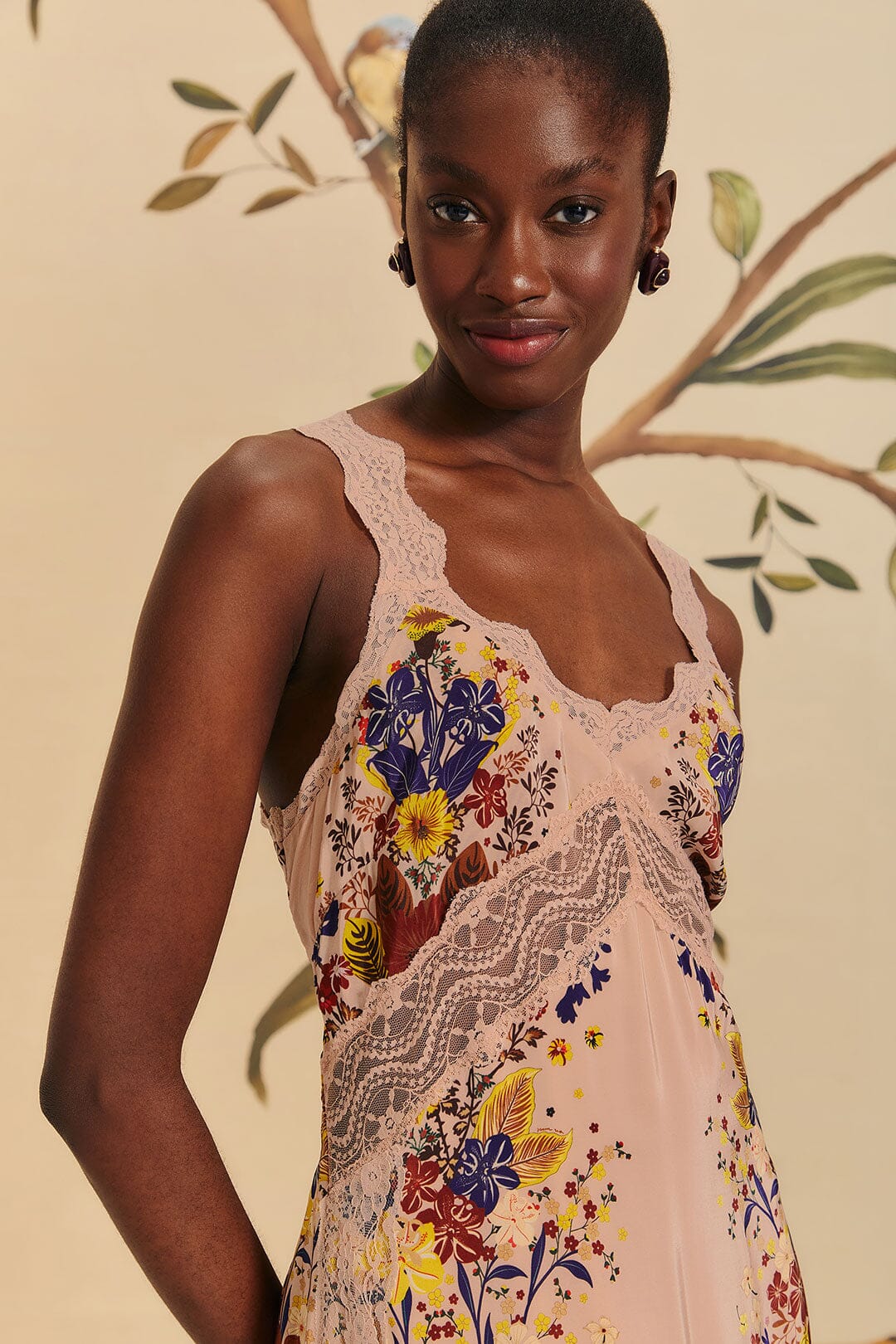 BEAUTY BOUQUET PINK SLEEVELESS MAXI DRESS
