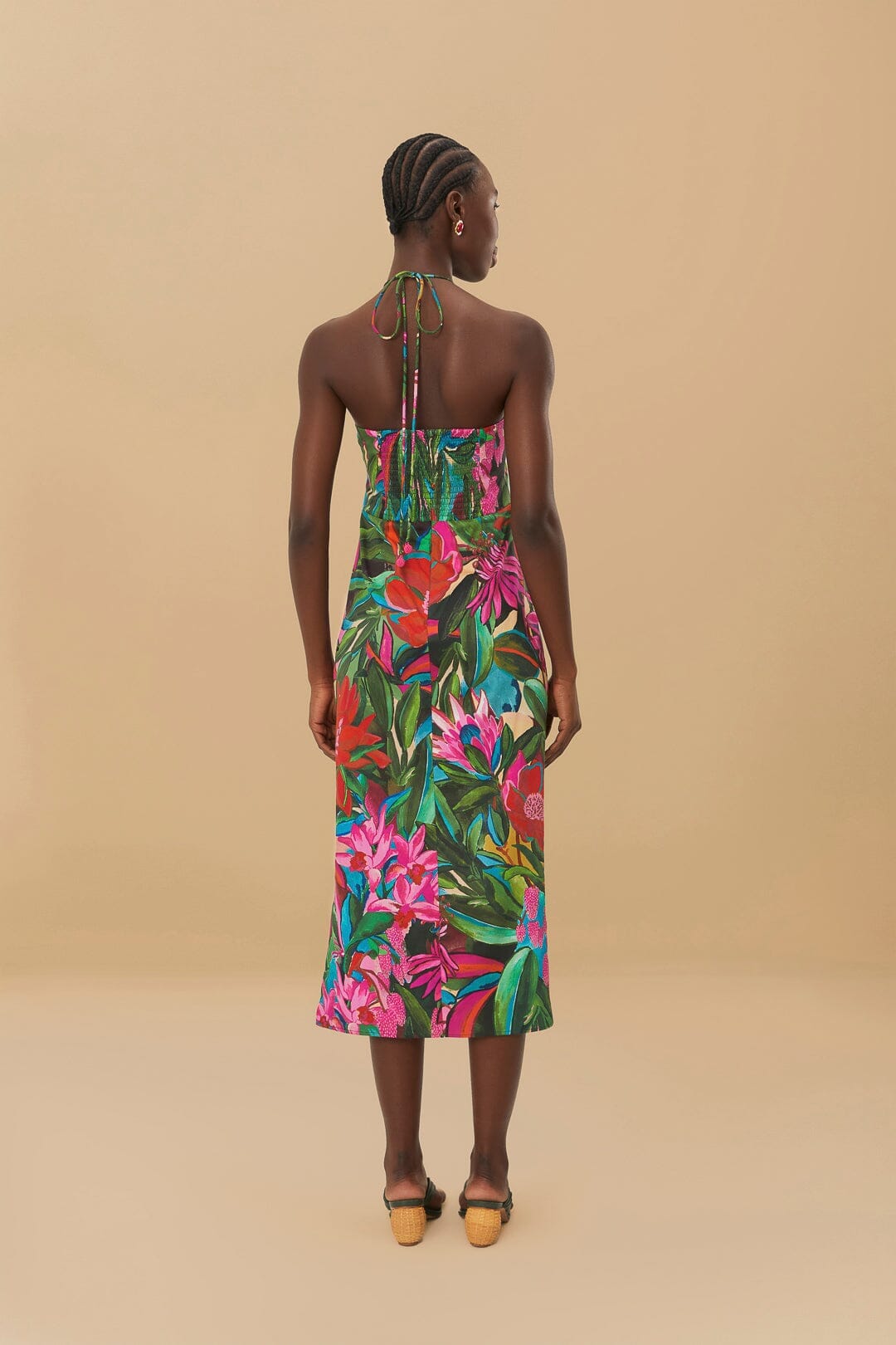 farm rio jardin de reve multicolor halter midi dress FARM Rio Jardin de Reve Multi Midi Dress