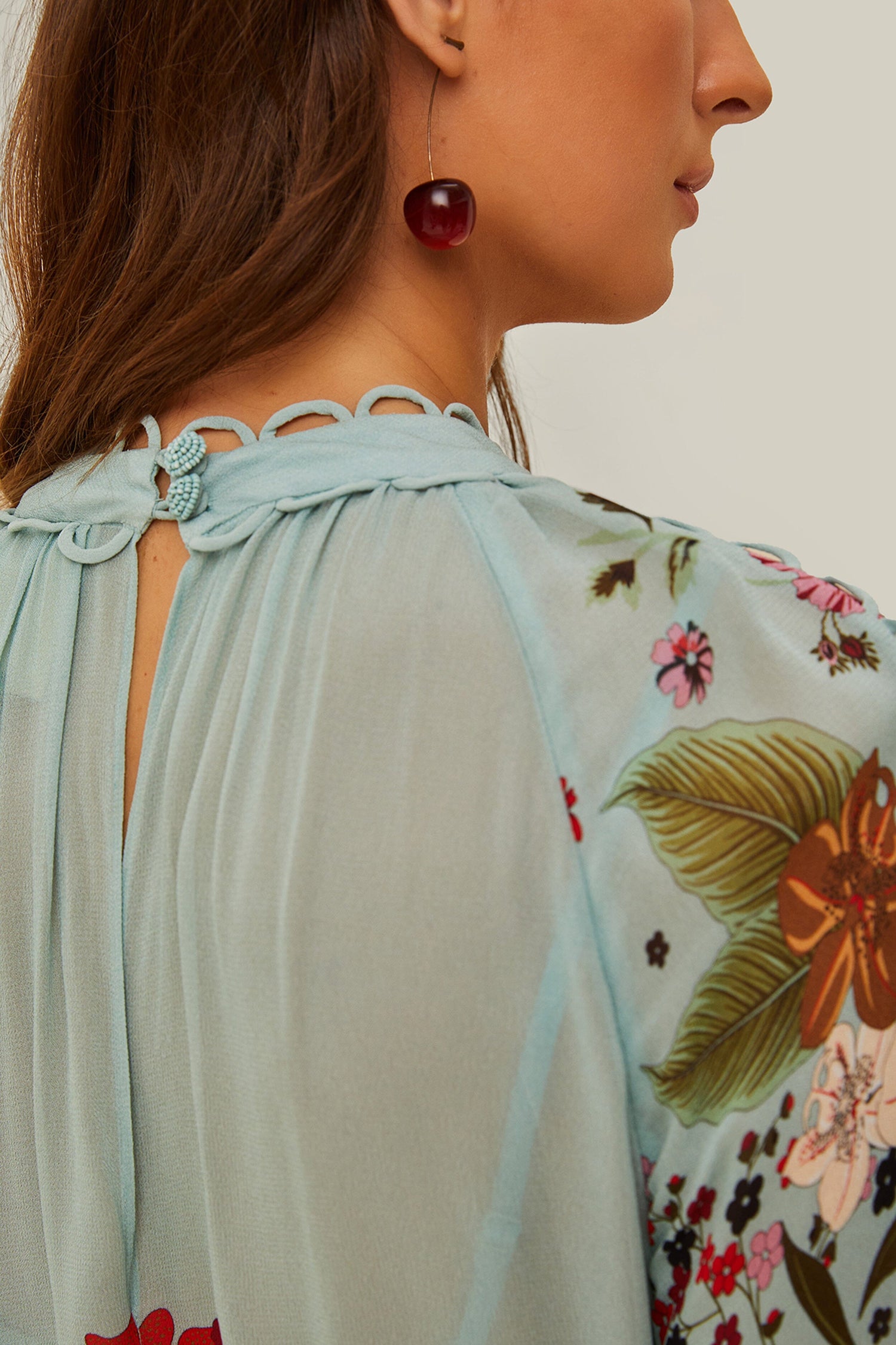 blue beauty bouquet long sleeve maxi dress Blue Beauty Bouquet Long Sleeve Maxi Dress FARM Rio