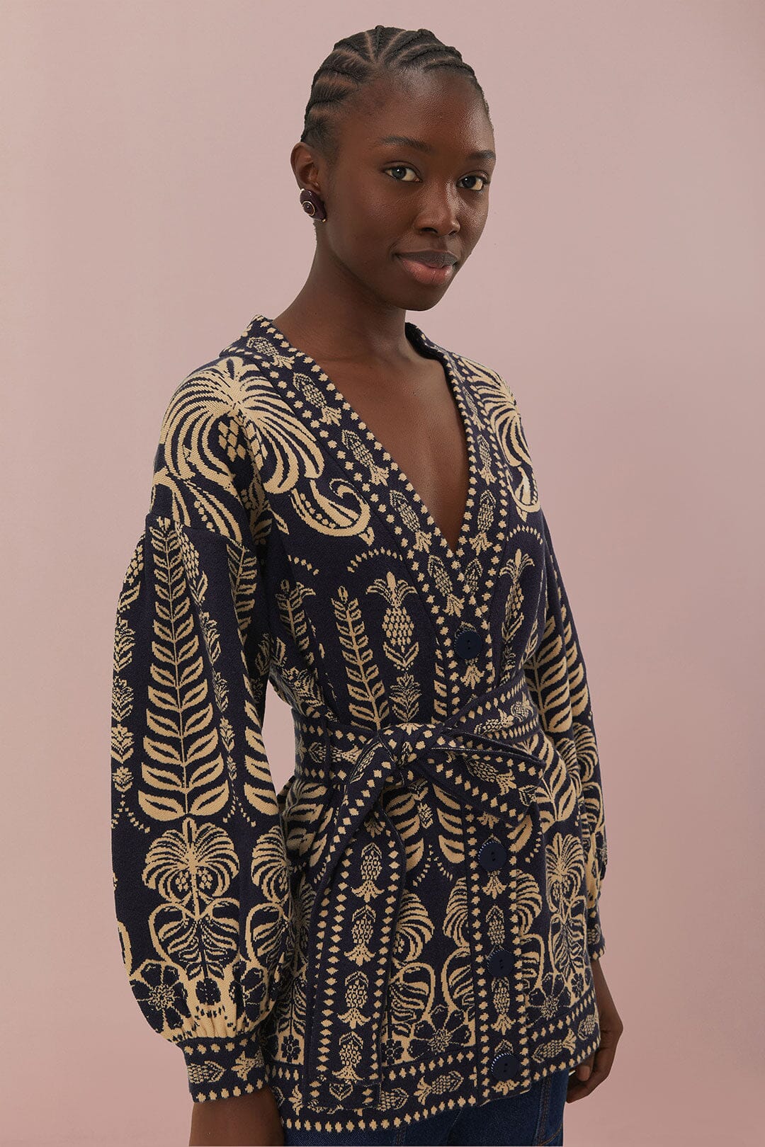 AINIKA TROPICAL SPLENDOR KNIT CARDIGAN