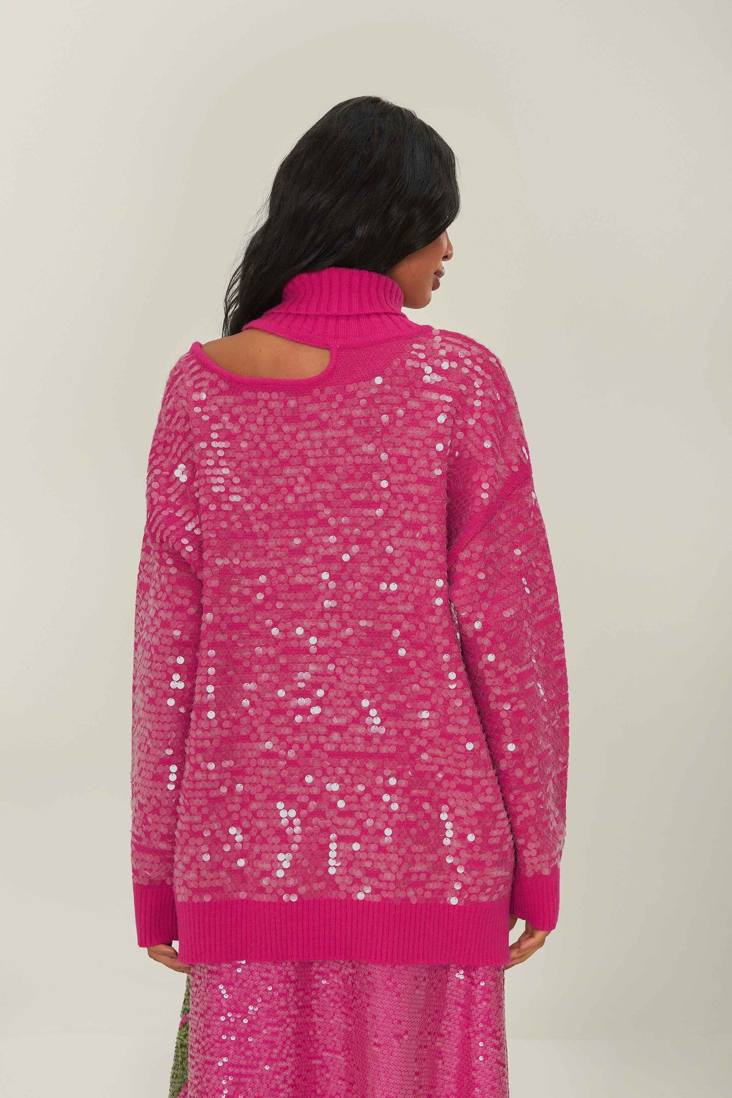 ANTHURIUM FLOWERS KNIT SWEATER