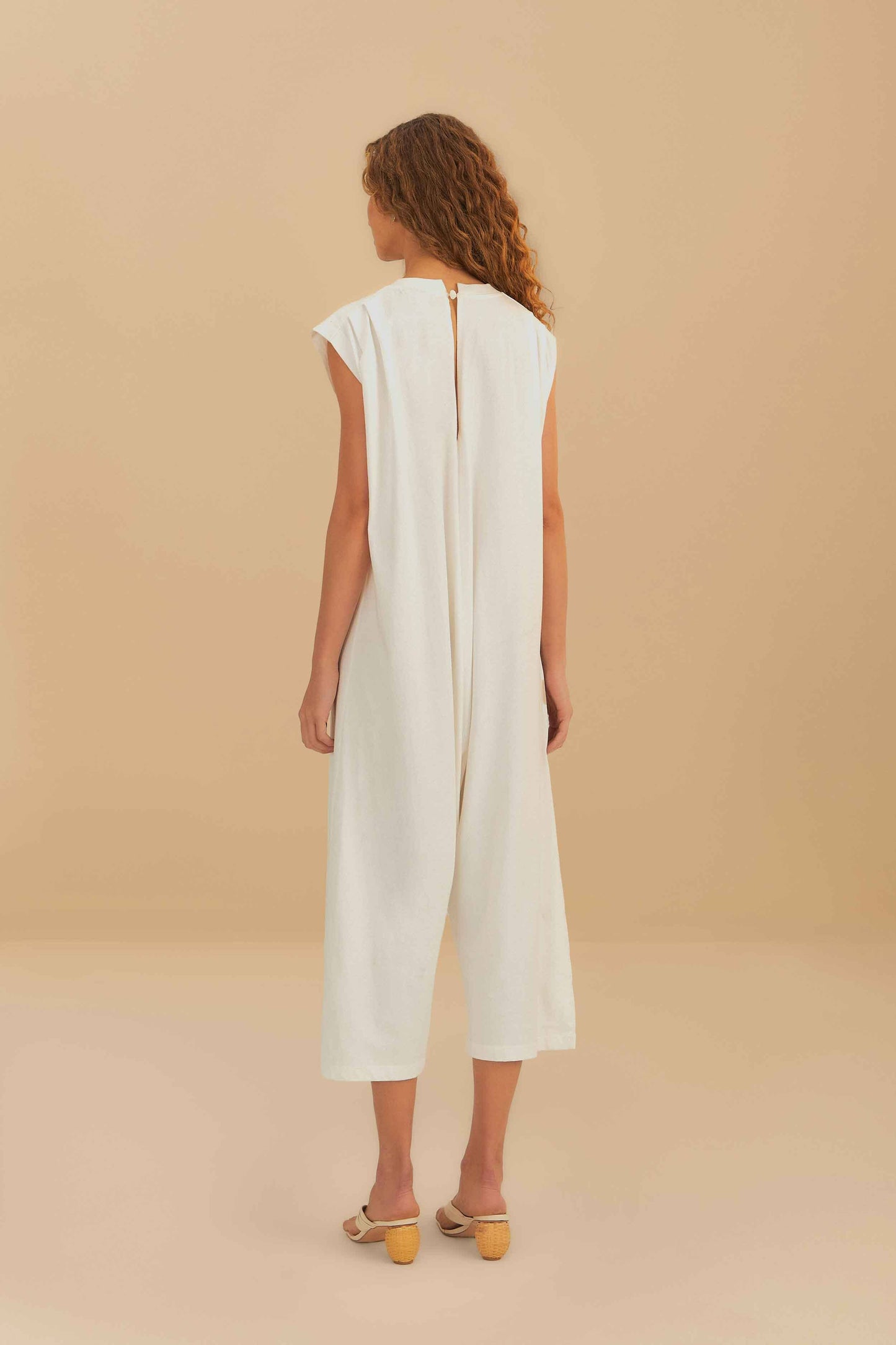 Off-White Rio Sleeveless Organic Cotton Jumpsuit