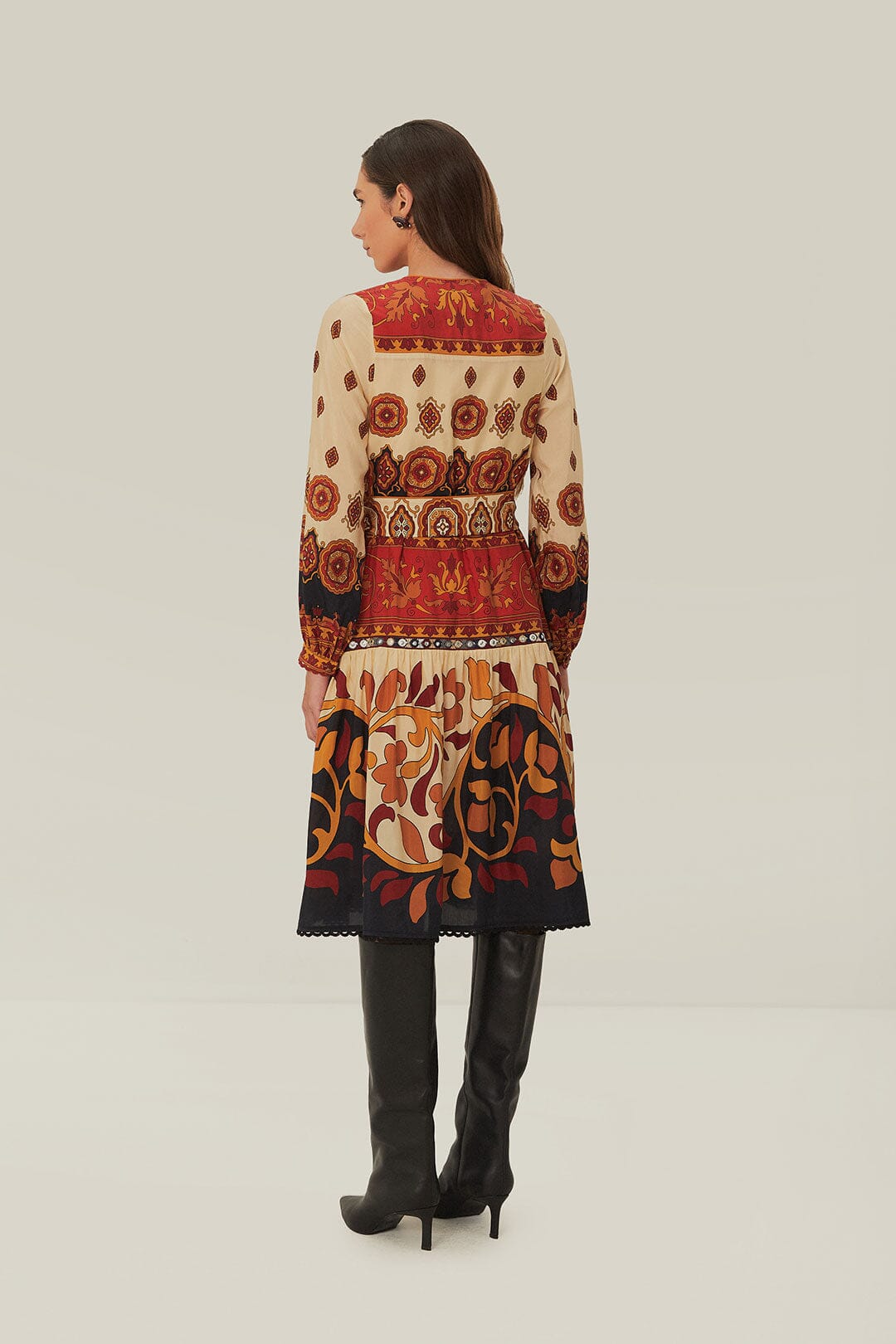 AINIKA TILES CREAM MIDI DRESS