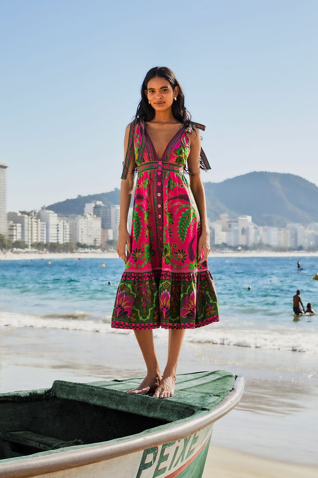 ANA TAPESTRY PINK MIDI DRESS