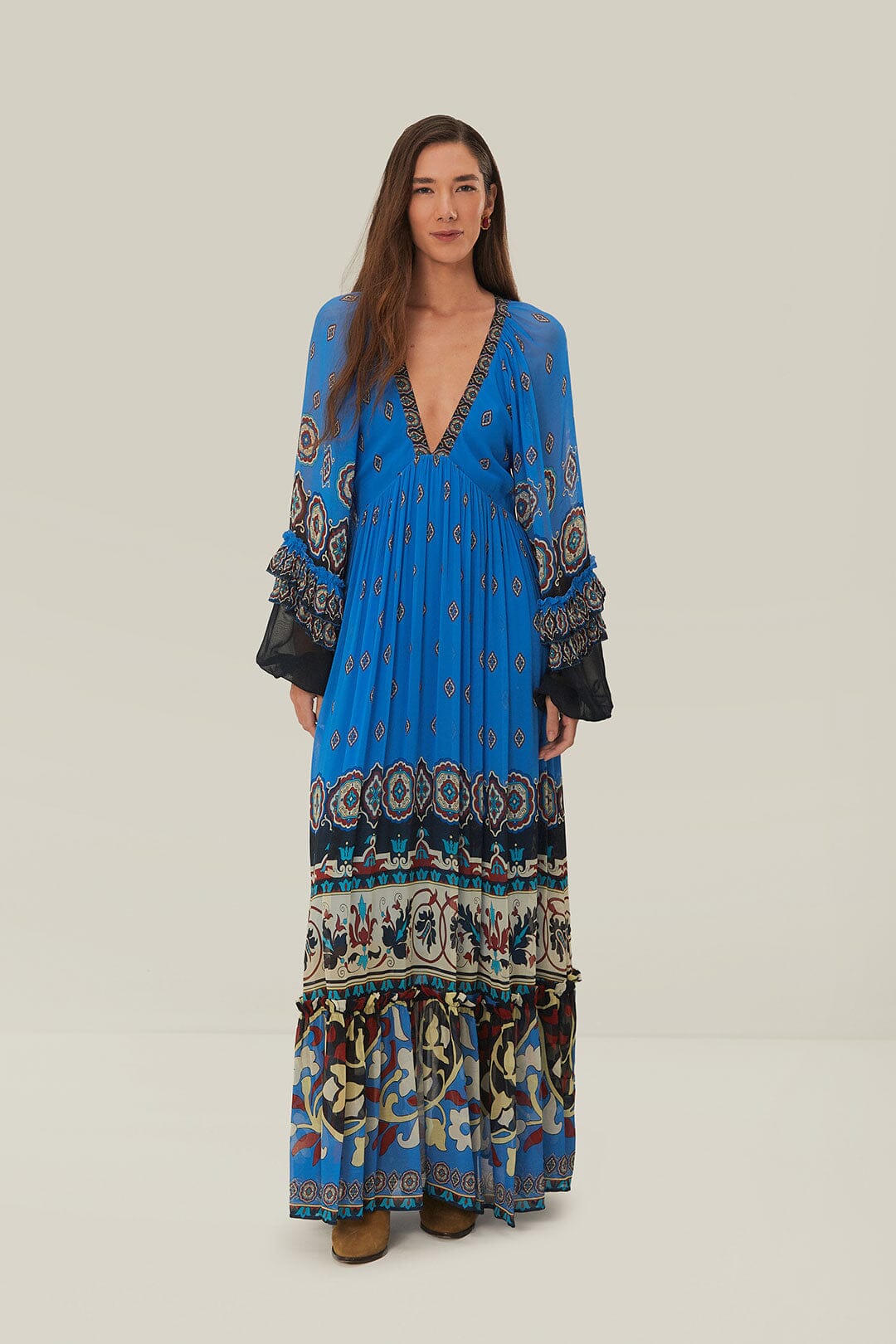 AINKA TILES BLUE MAXI DRESS