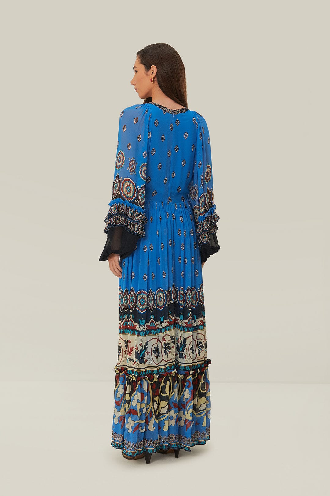 AINKA TILES BLUE MAXI DRESS