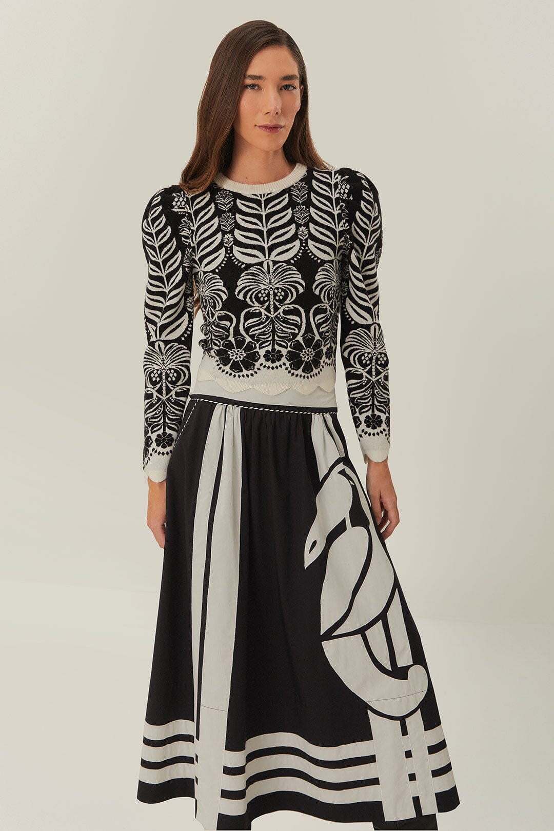 NATURE BLACK MIDI SKIRT