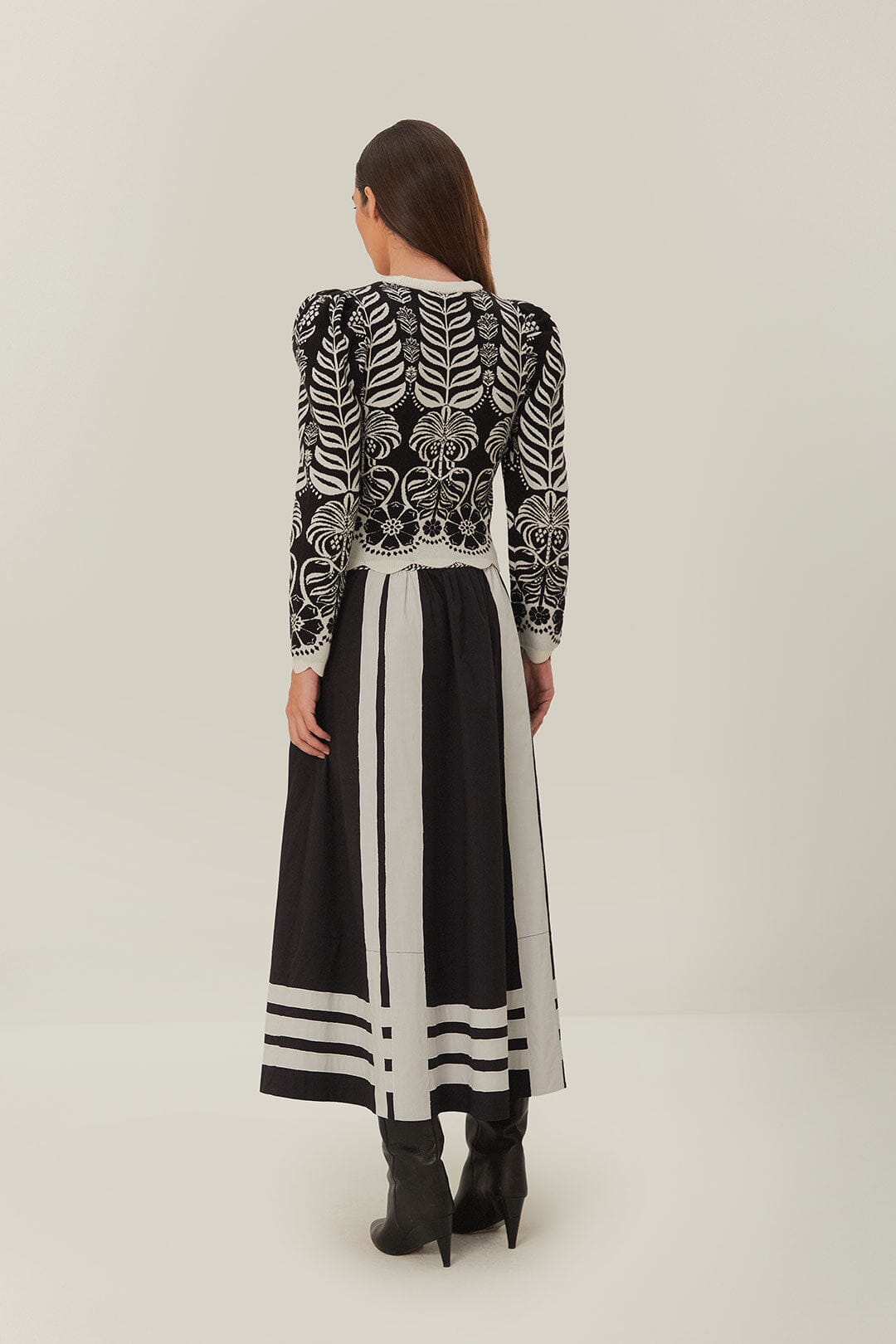 NATURE BLACK MIDI SKIRT