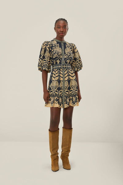 Navy Blue Ainika Tropical Splendor Mini Dress – FARM Rio