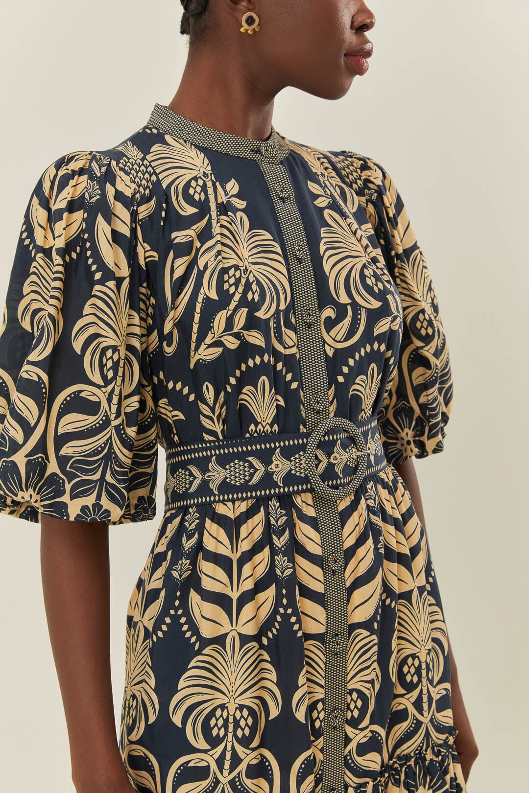 Navy Blue Ainika Tropical Splendor Mini Dress FARM Rio Navy Blue Ainika Tropical Splendor Mini Dress FARM Rio