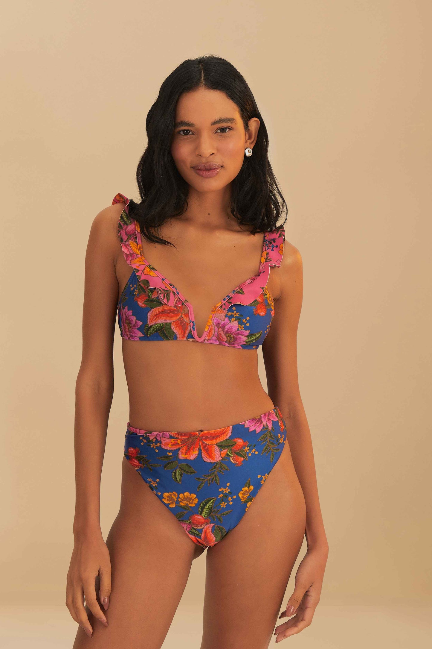 SUMMER FRUIT HIGH WAIST BIKINI BOTTOM