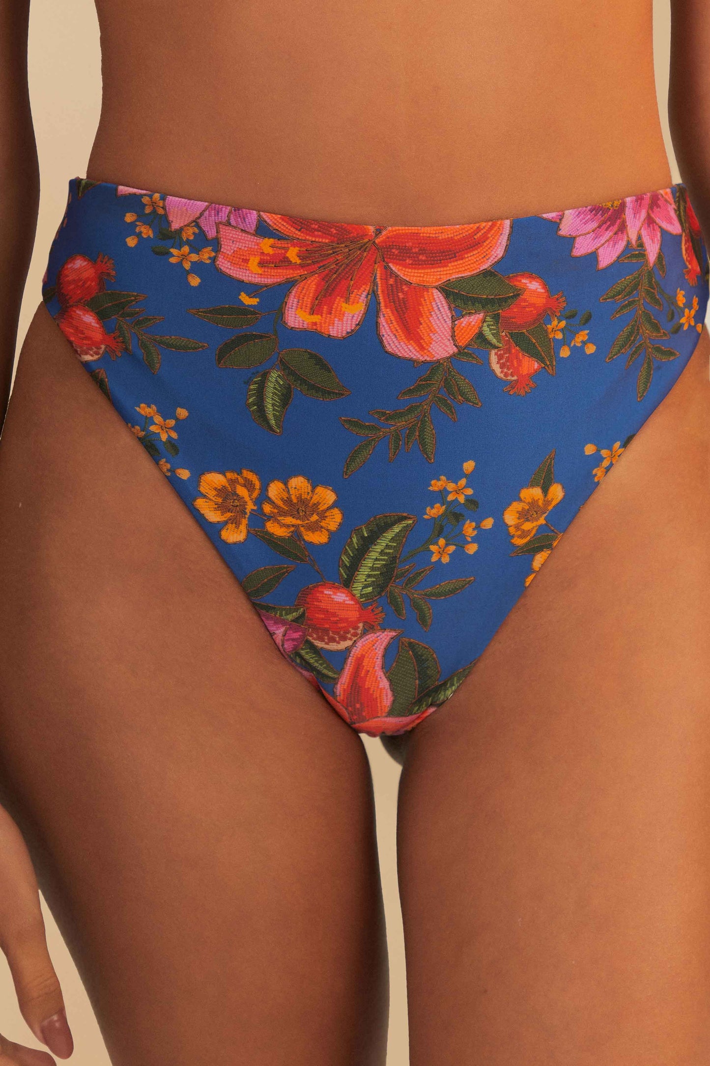 SUMMER FRUIT HIGH WAIST BIKINI BOTTOM