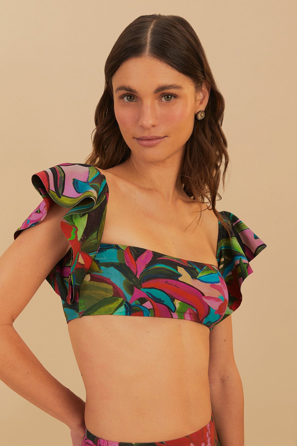 JARDIN DE REVE RUFFLE BIKINI TOP