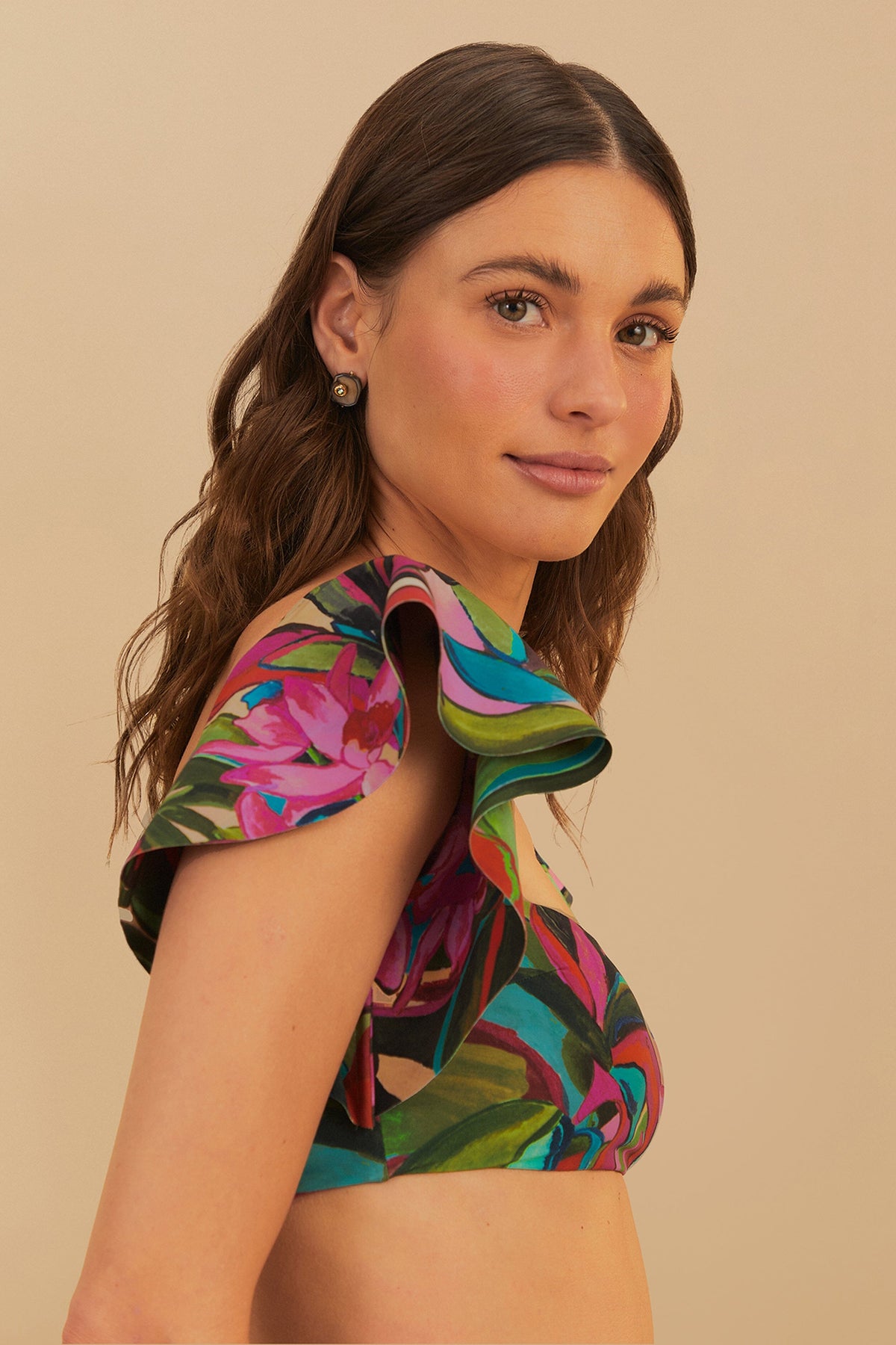 JARDIN DE REVE RUFFLE BIKINI TOP