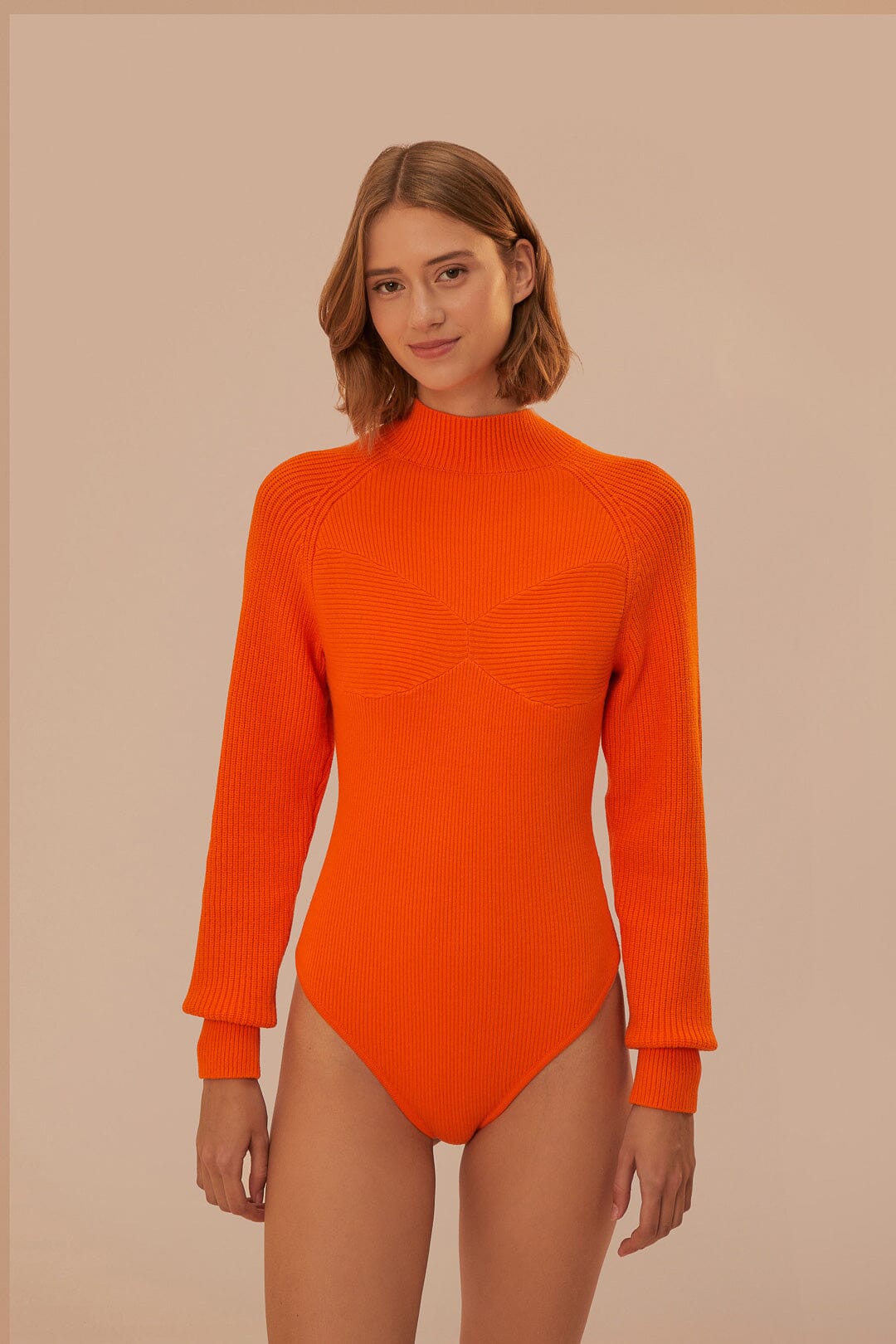 Orange Knit Bodysuit