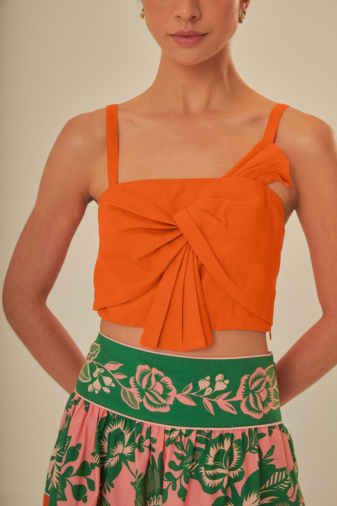 Orange Front Bow Top