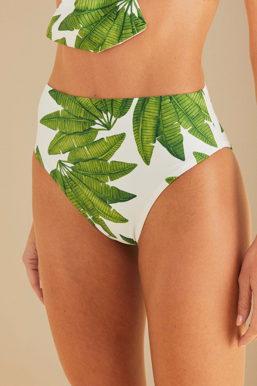 Off-White Palm Fan High Waist Bikini Bottom