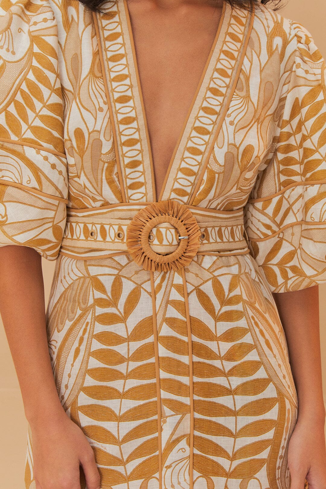 LACE NATURE MINI DRESS SHORT SLEEVE