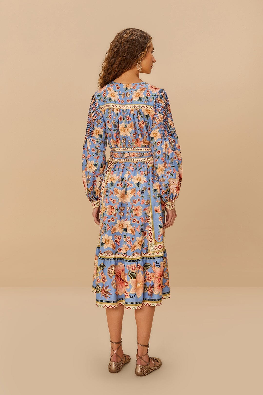 Blue Superbloom Tapestry Midi Dress