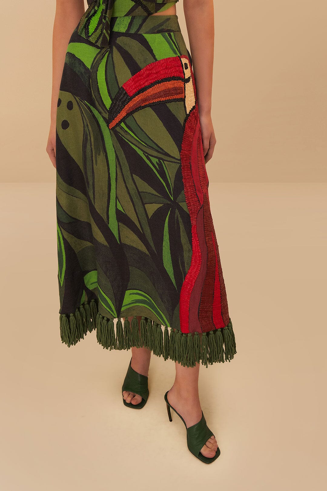 Coconut Tree Flow Embroidered Skirt