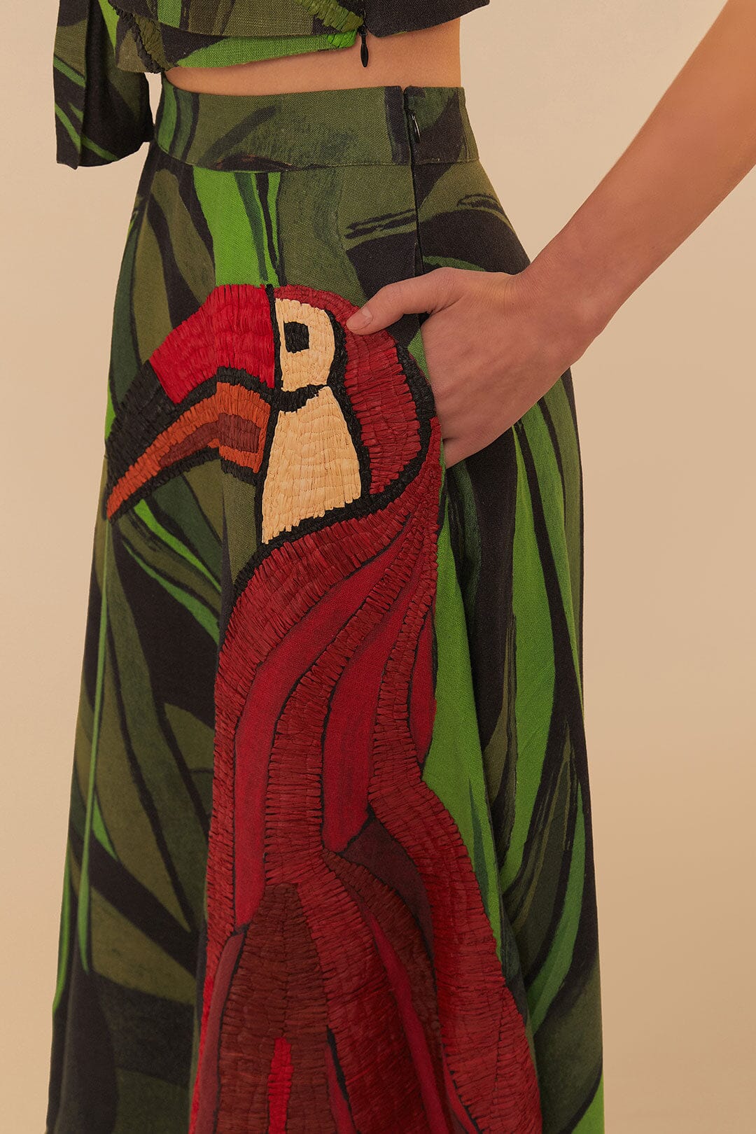 Coconut Tree Flow Embroidered Skirt